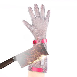 15cm Long Chainmail Glove Ambidextrous Stainless Steel Mesh Gloves Highest Level Cut Resistant Gloves