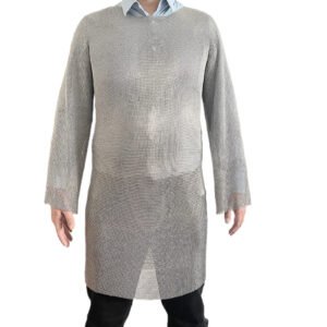 Chainmail Full Sleeve Shirt Tunic 3.81mm Rings Chain Maille Armor Ring Mesh Long Sleeve Shirt Medieval Full Upper Body Protection Anti-stab Anti-cut