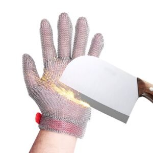 Five Finger Stainless Steel Glove Ambidextrous Mesh Food Grade Cut Resisitant Gloves Oyster Shucking